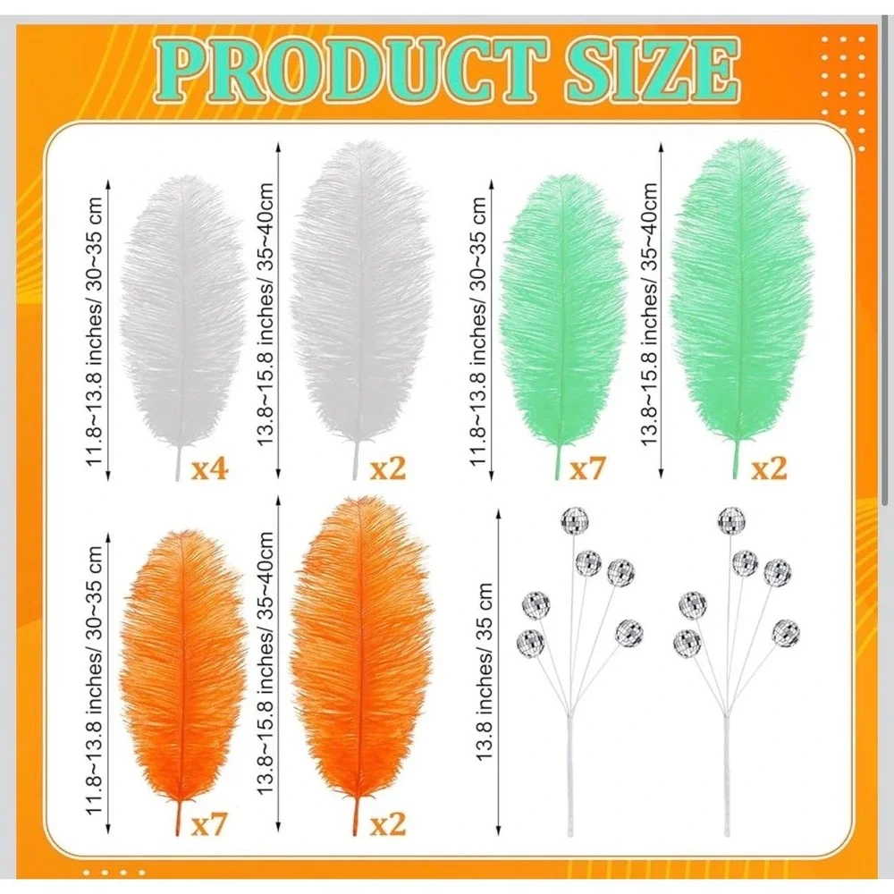 NWT Showgirl Feather Disco Party Decor w/ Disco Ball‎ Base